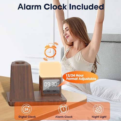 Ultimate 6-in-1 Wireless Charging Station for Samsung Devices – Stylish Purple Design with Alarm Clock and Night Light Functionality – Fast Charging for Galaxy S25/S24/S23 Ultra Series, Galaxy Watch 7/6/5/4, and Galaxy Buds – Ideal for Home or Office Use – Enhanced Safety Features and Adjustable Brightness Settings – Tidy Up Your Space with This Multi-Device Charger – Compatible with USB-C, Perfect for Samsung Users Seeking Convenience and Efficiency – Say Goodbye to Clutter and Hello to Seamless Charging Experience!