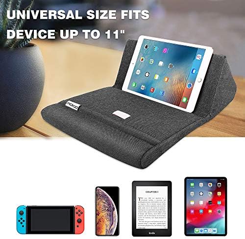 Mo Ko Tablet Pillow Stand – Premium Soft Support for Tablets Up to 11 Inches, Ideal for i Pad 10.2″ (8 th Gen), i Pad Air 4/3, i Pad Pro 11/10.5/9.7, Mini 5/4, Galaxy Tab S6/S7 11″ – Luxurious Hands-Free Viewing Solution in Chic Purple for Ultimate Relaxation and Versatile Use