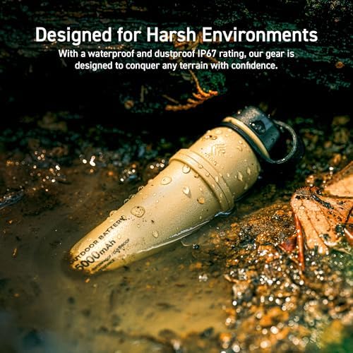 NESTOUT 5000 m Ah Waterproof Portable Charger – IP67 Rated Power Bank with 15 W USB-C Fast Charging, Shockproof Design for Ultimate Durability in Outdoor Adventures – Ideal Battery Pack for Hiking, Camping, and Travel Essentials