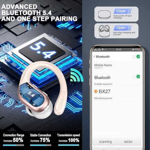 Ultimate Wireless Sport Earbuds with 75-Hour Playtime, Bluetooth 5.4 Connectivity, and IP7 Waterproof Rating – Noise-Canceling Earphones with Deep Bass for Gym, Running, and Outdoor Activities – Enhanced Comfort and Stability for Active Lifestyles