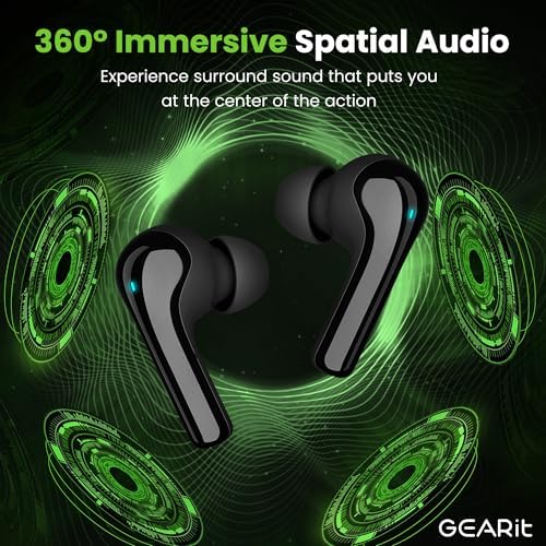 Elevate Your Audio Adventure with GEARit True Wireless Bluetooth Earbuds – Unmatched 22-Hour Playtime & Advanced Active Noise Cancellation for Crystal Clear Sound – Ergonomically Engineered for Comfort with Smart Touch Controls and Bluetooth 5.4 for Seamless i Phone & Android Integration – Perfect for Daily Travel, High-Intensity Workouts, and Home Listening – Experience Freedom and Quality in Every Beat!