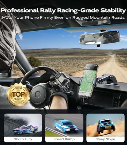 VICSEED [True Strongest Suction] [Rally Racing-Grade Stability] Phone Holders for Your Car 2025 Upgraded Car Phone Holder Mount Truck Stand Cradle for iPhone Samsung All Phones, Yellow – Enhanced Compatibility and Speed