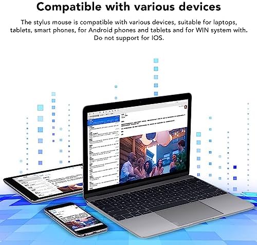 Revolutionize Your Workspace with the Serounder Wireless Bluetooth Optical Pen Mouse – Ultra-Responsive 2.4 GHz Mini Air Mouse for Laptops and Tablets, Ergonomic Design, 1200 DPI Precision, and 4 Customizable Buttons for Optimal Performance and Comfort