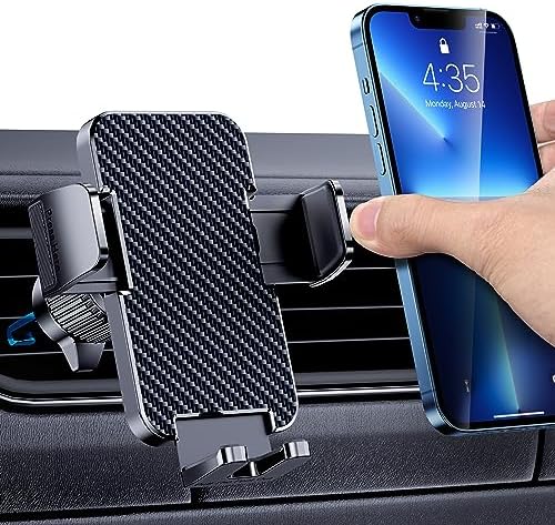 Universal Car Phone Mount: Hands-Free Adjustable Holder for Safe Driving – Secure Air Vent Smartphone Stand for i Phone & Android – 360-Degree Rotation for Optimal Viewing and Easy Access – Durable Lightweight Design for All Vehicles