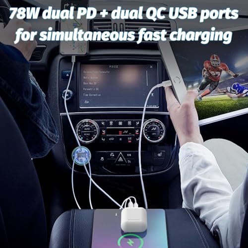 12 V USB Charger with LED Voltmeter – Premium 4-Port Aluminum Alloy Outlet Featuring Dual PD3.0 & QC3.0 Fast Charging for Cars, Boats, RVs, and More – Ultimate On-the-Go Power Solution (Pack of Two)