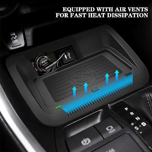 PACEWALKER 15 W Wireless Charging Pad for Toyota RAV4 (2019-2023) – Anti-Slip Design for Secure Device Placement, Fast Charging Solution for LE/XLE/TRD/Off-Road/XSE/SE Models – Effortless Integration and Enhanced Aesthetics for Your Vehicle