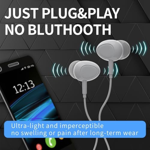 ZGONC Premium Wired Earbuds for i Phone – High-Fidelity Audio with Built-in Microphone & Volume Control – Effortless i OS Compatibility for Models 14/13/12/11/XR/XS/X/8/7/SE/Pro/Pro Max – Ergonomic Design for Ultimate Comfort in Music & Calls