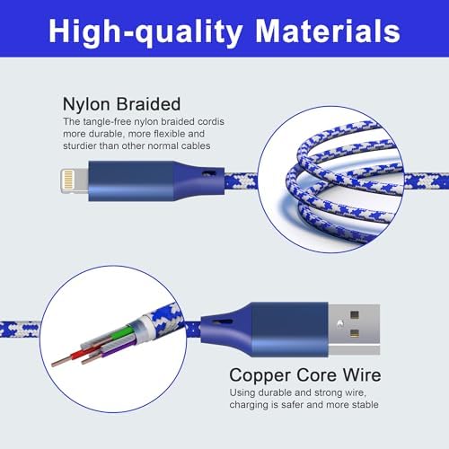 Ultra-Long 26 FT Lightning Charger Cable for i Phone – Apple MFi Certified, Fast 2.4 A Charging, Durable Nylon Braided Design for i Pad/i Pod – Ultimate Flexibility and Performance for Home or Travel Use