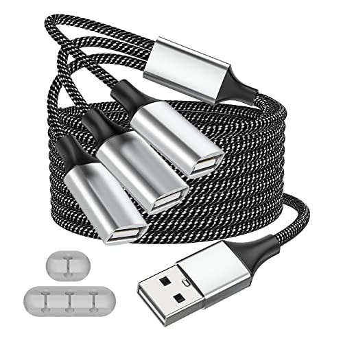 Fidioto 6.6 ft USB Extension Cable Splitter – Expand Your Connectivity with 1 Male to 4 Female Ports for Effortless Data Transfer and Charging – Ideal USB Hub Adapter for Printers, Keyboards, Flash Drives, Play Station, Laptops, and More, Ensuring Superior Compatibility and High-Speed Performance for All Your Peripheral Devices