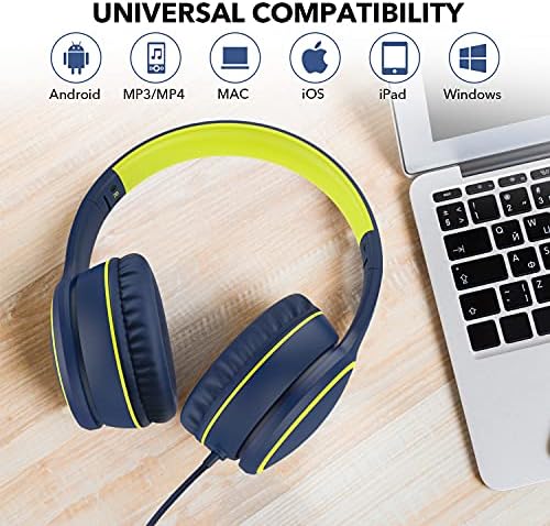 RORSOU R10 Over-Ear Headphones – Lightweight Hi-Fi Stereo Sound with Integrated Microphone for Crisp Bass and Clarity, 1.5 M Tangle-Free Cable, Perfect for Smartphones, Tablets, and PCs – Ultimate Comfort and Portable Design for Music Lovers on the Move