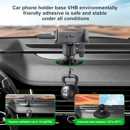 FANAUE Universal Car Phone Holder with Single Socket Arm – RAM Mounts Compatible 1-Inch Ball Head Vehicle Mount for 5.5-8 Inch Smartphones, Versatile Dashboard & Windshield Installation, 360-Degree Rotation for Optimal Viewing Angles, Sturdy & Durable Design for Enhanced Stability and Safety