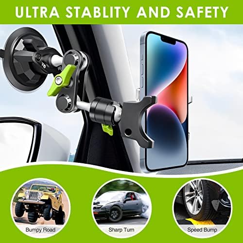 Universal 360° Rotating Suction Cup Phone Mount for Car – Adjustable Dashboard Holder for Enhanced Navigation & Safety (Black) – Optimized for All Smartphone Models