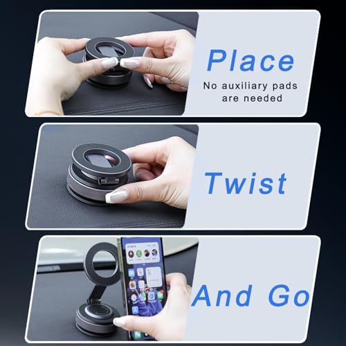 Transform Your Driving with the Versatile 360° Magnetic Phone Holder – Superior Nano Gel Suction Mount Compatible with Mag Safe for i Phone 12-16 Pro Max – Optimal Stability & Customizable Viewing Angles for Cars, Trucks, and Boats – Experience Effortless Hands-Free Navigation and Safety