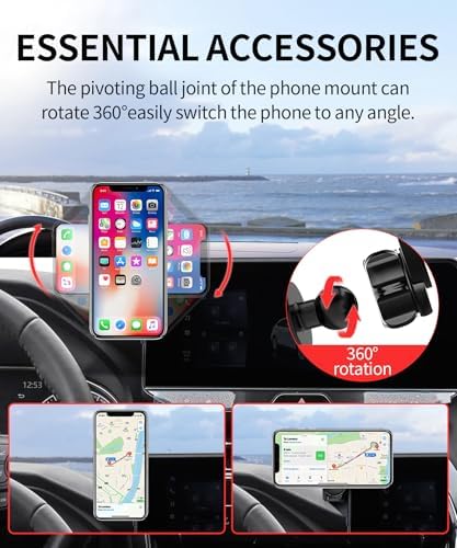 Toyota Venza 2021-2024 Custom Car Phone Holder – 360° Rotating Mount with Fixed Clip for 12.3-Inch Screen – Mag Safe Compatible & Air Vent Safe Design – Hands-Free Convenience for Enhanced Driving Experience – Durable, Tool-Free Installation