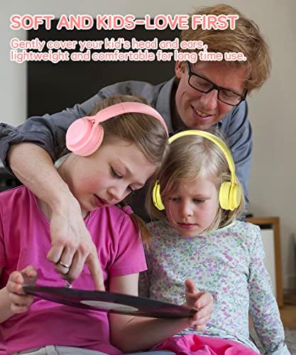 Kids Wireless Bluetooth Headphones – Comfortable Over-Ear Design with Built-In Mic for School & Travel – Superior Sound Quality, Foldable & Lightweight for Easy Storage – Perfect for Tablets & Smartphones – Ideal for Home and Learning Environments