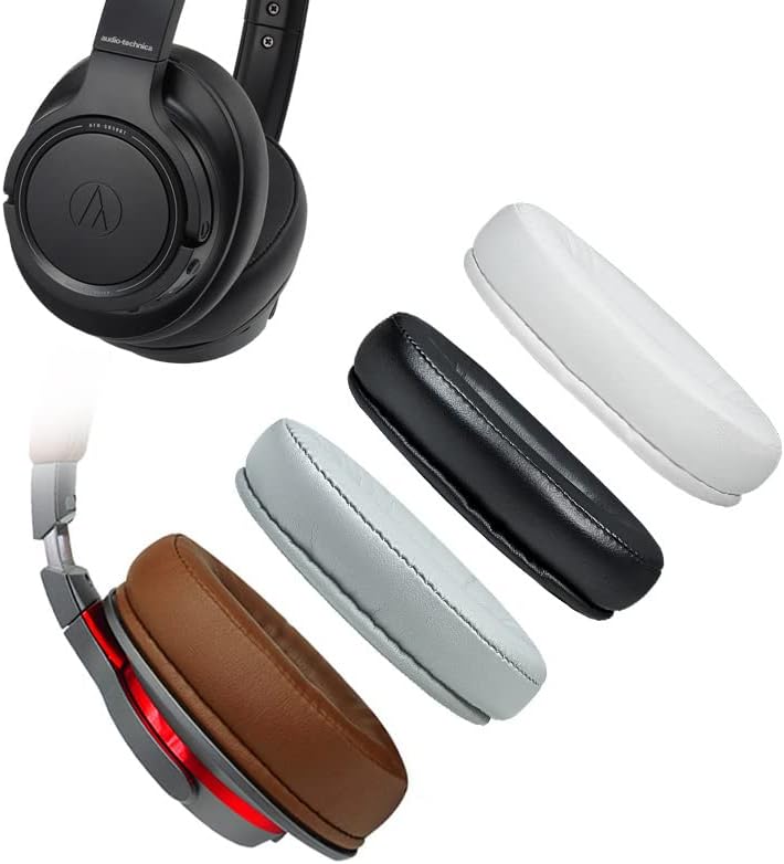Premium Replacement Earpads for Audio-Technica ATH-SR50 BT Headphones – Luxurious Protein Leather Cushions for Enhanced Comfort and Sound Quality – Quick Installation and Durable Design in Classic Black with Buckle