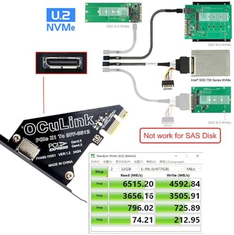 Elevate Your Computing Power: Cablecc SFF-8612 Oculink to M.2 NVMe PCIe SSD Enclosure Adapter for 2280 SSDs – Ultimate Speed and Compatibility Upgrade for Your Mainboard