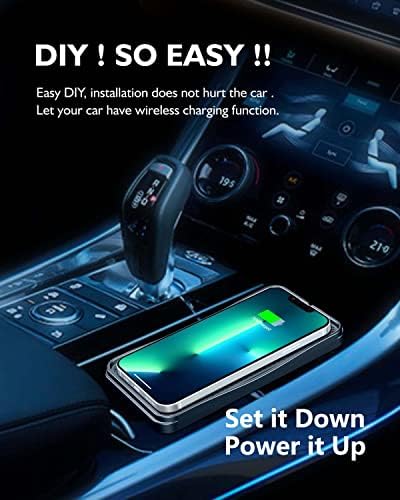 Fast Charging Wireless Qi Car Charger Pad – 15 W, 10 W, 7.5 W Compatibility for i Phone 14/13/12/11 & Samsung Galaxy S Series – Sleek Non-Slip Design with Safety Features for Effortless On-the-Go Power – Ideal for Air Pods & Galaxy Buds