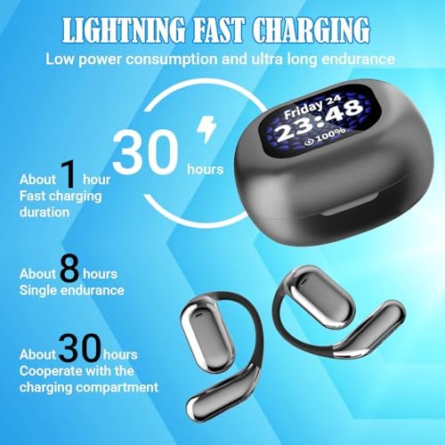 Erazers XP2 Bluetooth Sports Earhooks – Premium Over-Ear Headphones with Smart Touch Charging Case, IPX6 Waterproof Protection, and Superior Noise Cancellation for Crystal-Clear Audio During Workouts – Ideal for Fitness Lovers and Active Individuals Seeking Unmatched Sound Quality and Comfort