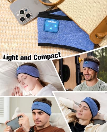 Voerou Bluetooth 5.4 Sports Headband Sleep Headphones – Ultimate Comfort Wireless Earbuds for Yoga, Meditation, and Running – Premium Audio Quality with Fast Connectivity for Active Lifestyles and Relaxation