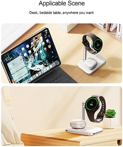 Versatile 2-in-1 Samsung Charger Stand for Galaxy Watch & Earbuds – Compact Foldable Dock with Rapid Charging for Galaxy Watch 7/6 Classic/5/5 Pro/4/3 & Galaxy Buds 2/2 Pro/Live – Ultimate Convenience for Multi-Device Users