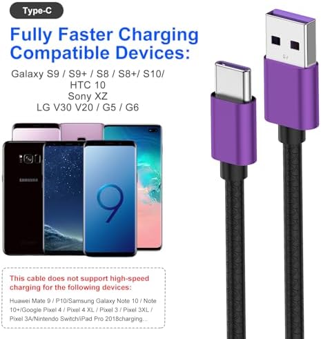 Cyven Premium 3 ft USB Type C Cable Duo Pack – Fast Charge & Data Transfer Cord, Durable TPE Construction, Compatible with Samsung Galaxy A Series, LG V Series, and More – Stylish Pink Design for Enhanced Performance and Versatility
