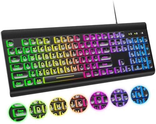 Retro-Inspired Full Size Typewriter Keyboard with Number Pad – Wired USB Keyboards for Windows 7, 8, 10, 11 | Enhance Your Typing Experience with Classic Charm and Modern Efficiency | Perfect for Home and Office Use