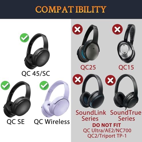 Transform Your Bose Quiet Comfort 45 & SE Headphones with Luxurious SOULWIT Replacement Earpads in Burgundy – Premium Soft Protein Leather Cushions for Unmatched Comfort and Superior Sound Isolation, Perfect for Long Listening Sessions and Easy Installation
