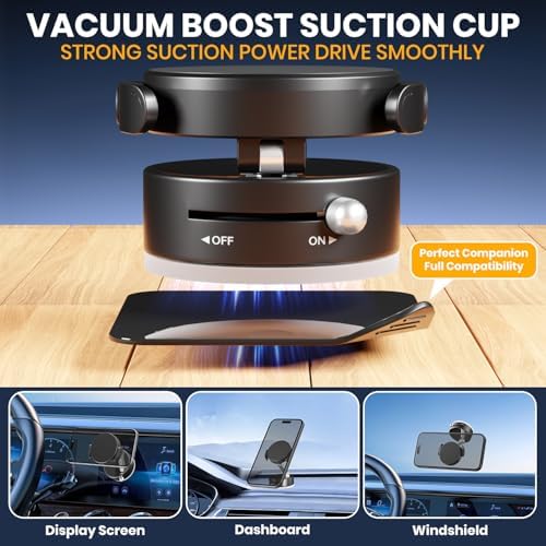 Revolutionary 360° Magnetic Vacuum Phone Holder – All-Surface Universal Smartphone Mount for Car, Gym, and Home Use – Advanced Clamping Technology for Unmatched Stability – Effortless Hands-Free Operation with Compact, Foldable Design – Ideal for Seamless Navigation and Accessibility – Elegant White Finish for Modern Aesthetics