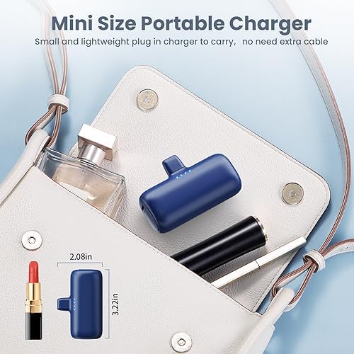 Ultra-Compact 5200 m Ah USB C Power Bank – Fast Charging Mini Portable Charger for i Phone 16/16 Plus/15/15 Plus/15 Pro Max, Galaxy S25/S24, i Pad, and Android Devices – Essential Power Solution for On-the-Go Charging