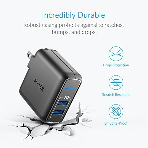 Anker Elite 24 W Dual Port USB Wall Charger – Fast Charging Adapter with Power IQ Technology, Foldable Plug for i Phone 15/14/13/12/11, i Pad Pro/Air, Samsung Galaxy & More – Compact Travel Solution for Efficient Device Charging