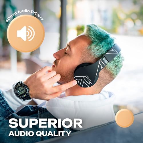 Experience the Ultimate in Comfort and Sound with Power Locus Stylish Purple & White Wireless Over-Ear Headphones – Hi-Fi Stereo Quality, Foldable Design for Travel, 12-Hour Battery Life, and Built-In Microphone for Hands-Free Calls – Perfectly Compatible with i Phone, Samsung, and LG Devices