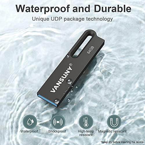 Vansuny 256 GB USB 3.0 Flash Drive – Ultra-Fast Waterproof Metal Memory Stick for Seamless Data Transfer Across All Devices, Perfect Portable Solution for Professionals & Everyday Users