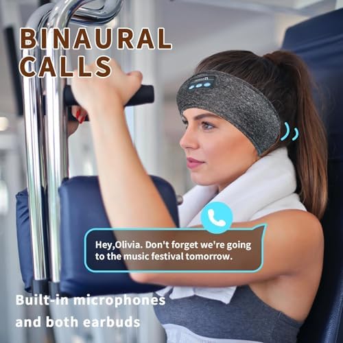 Revolutionary Bluetooth Sleep Headband for Side Sleepers – Ultra-Comfortable Wireless Headphones with Adjustable Fit for Podcast Lovers and Active Lifestyles, Perfect for Restful Nights and Soothing Sounds