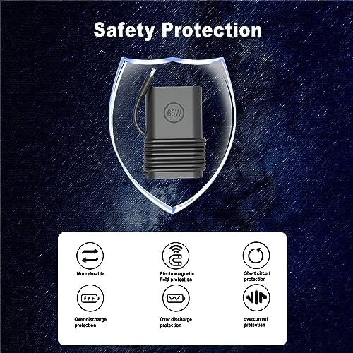 Universal 65 W AC Adapter for Dell Laptops – Fast Charging Power Supply for Latitude and Inspiron Series – Enhanced Compatibility with 4.5 mm & 7.4 mm Connectors – Ideal Replacement Charger for 5400, 7400, 7490, 3000, 5000, 7000 Series – Efficient Power Cord with Versatile Tips for All Dell Models – Upgrade Your Charging Experience Today