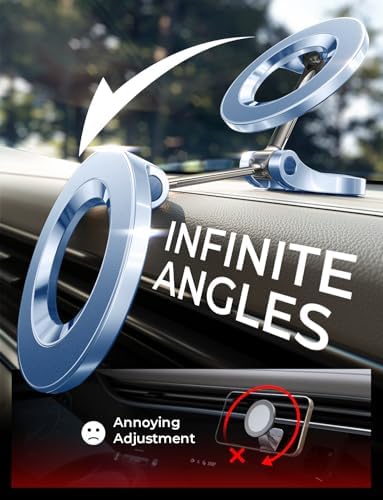 LISEN Ultra Magnetic Mag Safe Car Dashboard Mount for i Phone 16 Pro Max – Glacier Blue | 360-Degree Rotating Phone Holder for Secure Hands-Free Navigation | Premium Accessory for i Phone Users & Tech Lovers | Enhanced Stability for Safe Driving | Stylish and Functional Gift Idea