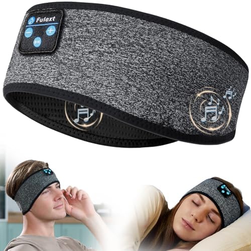 Fulext Bluetooth Sleep Headphones Headband – Ultimate Comfort for Side Sleepers, Thin HD Stereo Sound Quality – Ideal for Insomnia Relief and Travel Convenience – Perfect Gift for Men and Women – Enhanced Compatibility, Long-Lasting Battery Life for All Night Relaxation
