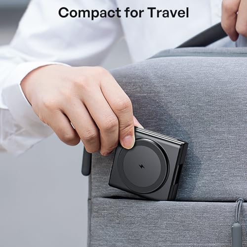 Ultimate 3-in-1 Travel Wireless Charging Dock for i Phone, Apple Watch & Air Pods – Foldable Mag Safe-Compatible Fast Charging Station with 20 W Adapter for Enhanced Portability and Convenience