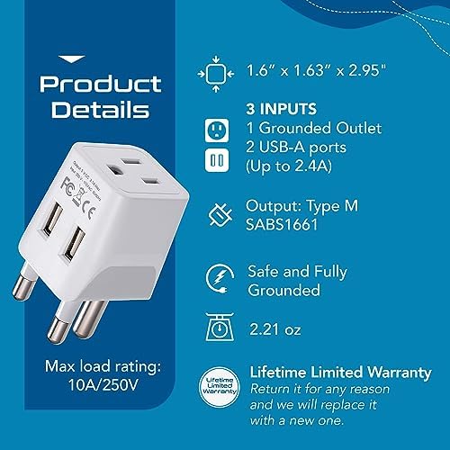 Compact Dual USB Travel Adapter for Effortless Charging in Australia, New Zealand, and China – Essential Type I Plug for Phones, Tablets, and Cameras – Quick Charge Capability with Universal Compatibility for Hassle-Free Global Adventures