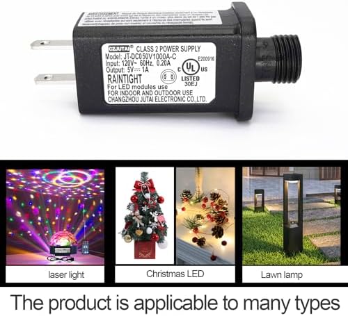 Versatile Low Voltage LED Driver CZJUTAI JT-DC050 V1000 | Weatherproof IP44 Power Adapter for Fairy Lights, Projector Lighting, and String Light Applications | Enhanced US/CA Plug Compatibility for Reliable Performance and Easy Setup
