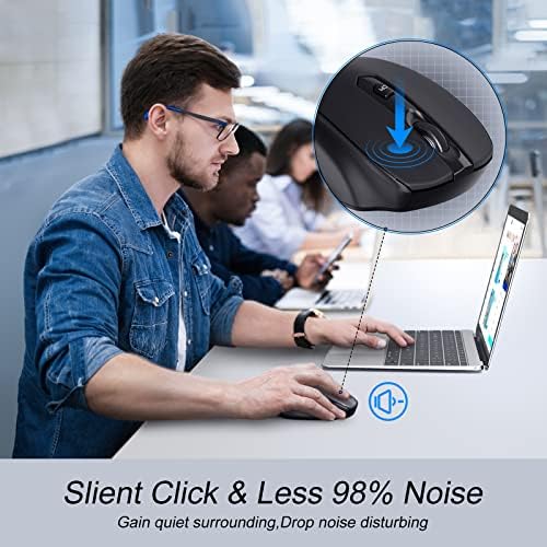 Elevate Your Workflow with the D-09 Wireless Mouse – Ergonomic USB Cordless Design, 5-Level 2400 DPI Precision, 16-Month Battery Life, Perfect for PC, Mac, and Chromebook Users – Convenient 2-Pack for Enhanced Productivity and Ultimate Comfort