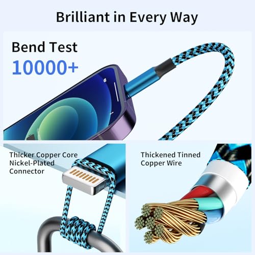100W USB C Multi Charging Cable,3 in 1 USB C Cable Fast Charging with E-Mark Chip,Universal Charging Cable with Type-C, Micro USB,IP Port for iPhone16/15/Cell Phones and More – Enhanced Compatibility and Speed