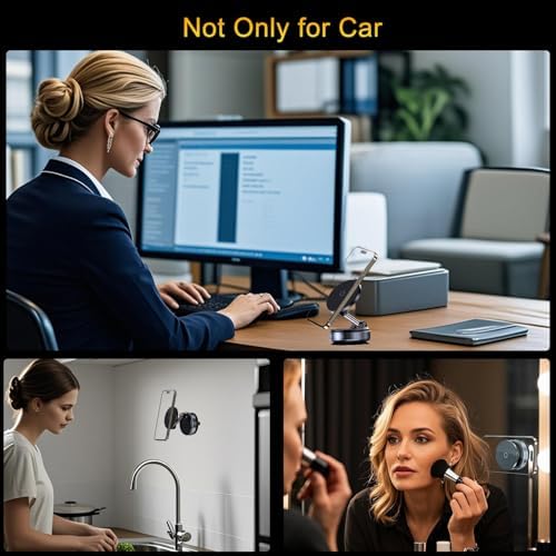 for Magsafe Car Mount Charger, 15W Wireless Car Charger Suction Cup Phone Mount, 360° Adjustable Vacuum Magnetic Phone Holder, Dashboard Car Mount for iPhone 16e Pro Max 15 14 13 – Enhanced Compatibility and Speed