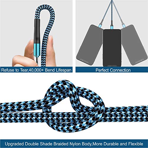 Ultimate i Phone Charger Cord Set – 4 Pack (1.5/3/6/6 FT) | MFi Certified Lightning Cables for Fast Charging | Compatible with i Phone 13, 12 Pro Max, Mini, 11 Pro, XS, XR, X, 8, 7 Plus, 6 s, 6 SE (2020), i Pad, i Pod | Durable Nylon Braided Design for Tangle-Free Convenience | Elevate Your Charging Experience with Enhanced Compatibility and Speed