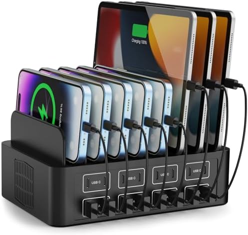 Ultimate 16-Port USB-C Fast Charging Station – RUANSZZ 150 W/35 A Multi-Device Charger for Smartphones, Tablets, and E-Readers – Efficient Power Organizer with Enhanced Compatibility and Safety Features