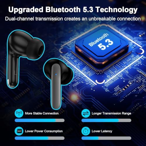 Samsung Galaxy Wireless Earbuds with Bluetooth 5.3 – IPX7 Waterproof Noise Cancelling Earphones for Active Lifestyles – 60 Hours Playback with LED Battery Indicator – Perfect for Galaxy A and S Series Devices – Ultimate Sound Quality & Comfort