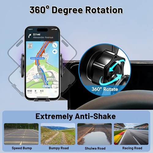 Car Phone Holder Fits for 10.25-inch Mercedes Benz GLB/CLA 2020-2025,GLA 2021-2025,EQB 2022-2024,Car Cell Phone Mount Snugly fit Dashboard,4.7-7 inch Phones,360 Degree Rotation,Easy to Install – Enhanced Compatibility and Speed