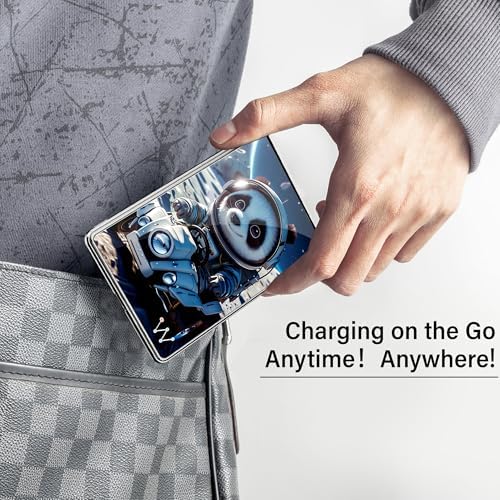 LUCKYDUO Ultra-Slim 0.26” Magnetic Wireless Power Bank – 5000 m Ah Fast Charging Battery Pack for i Phone 12/13/14/15/16 – Lightweight, Portable & Stylish Black Design for On-the-Go Charging – Seamless Magnetic Attachment & PD 20 W USB-C Compatibility – Your Essential Travel Companion for Effortless Power