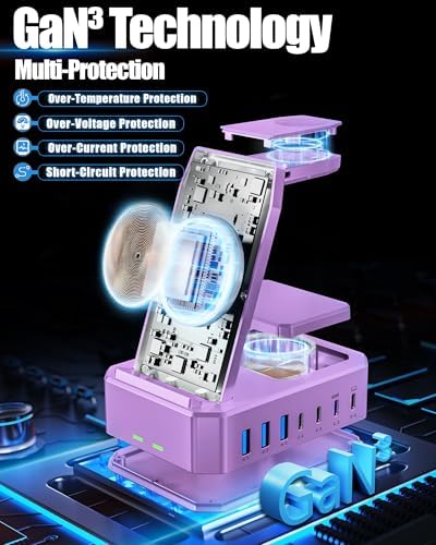 Ultimate 10-in-1 Wireless Charging Station for Samsung Devices – 300 W Power Hub with 65 W USB C Fast Charging for S25 Ultra/S24/S23/S22/Note 20, Galaxy Watch Ultra 7/6/5 & Galaxy Buds – Multi-Device Convenience and Rapid Power Delivery, Ideal for Home & Office Use