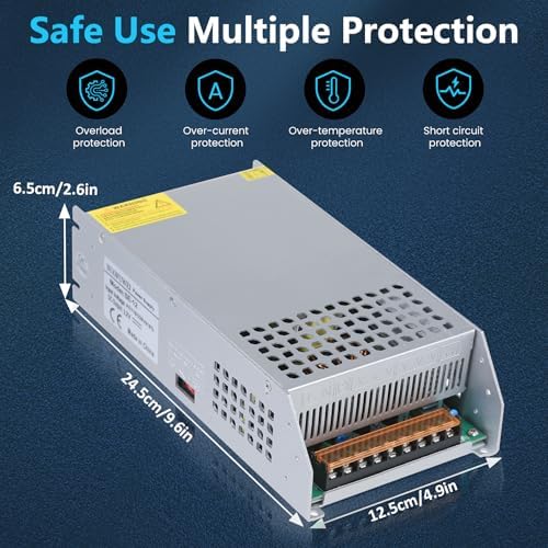 High-Performance 600 W 36 V DC Power Supply Converter – Versatile 110 V AC to 36 V Switching Transformer for Winches, Car Jacks, CCTV Systems & More – Exceptional Reliability with Advanced Safety Features and Compact Design for High-Demand Applications